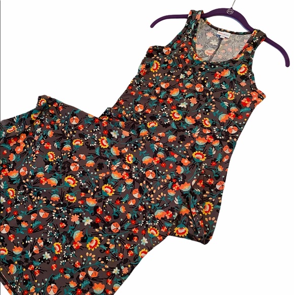 LuLaRoe Dani Maxi Dress Sleeveless Floral NWT - Picture 9 of 16
